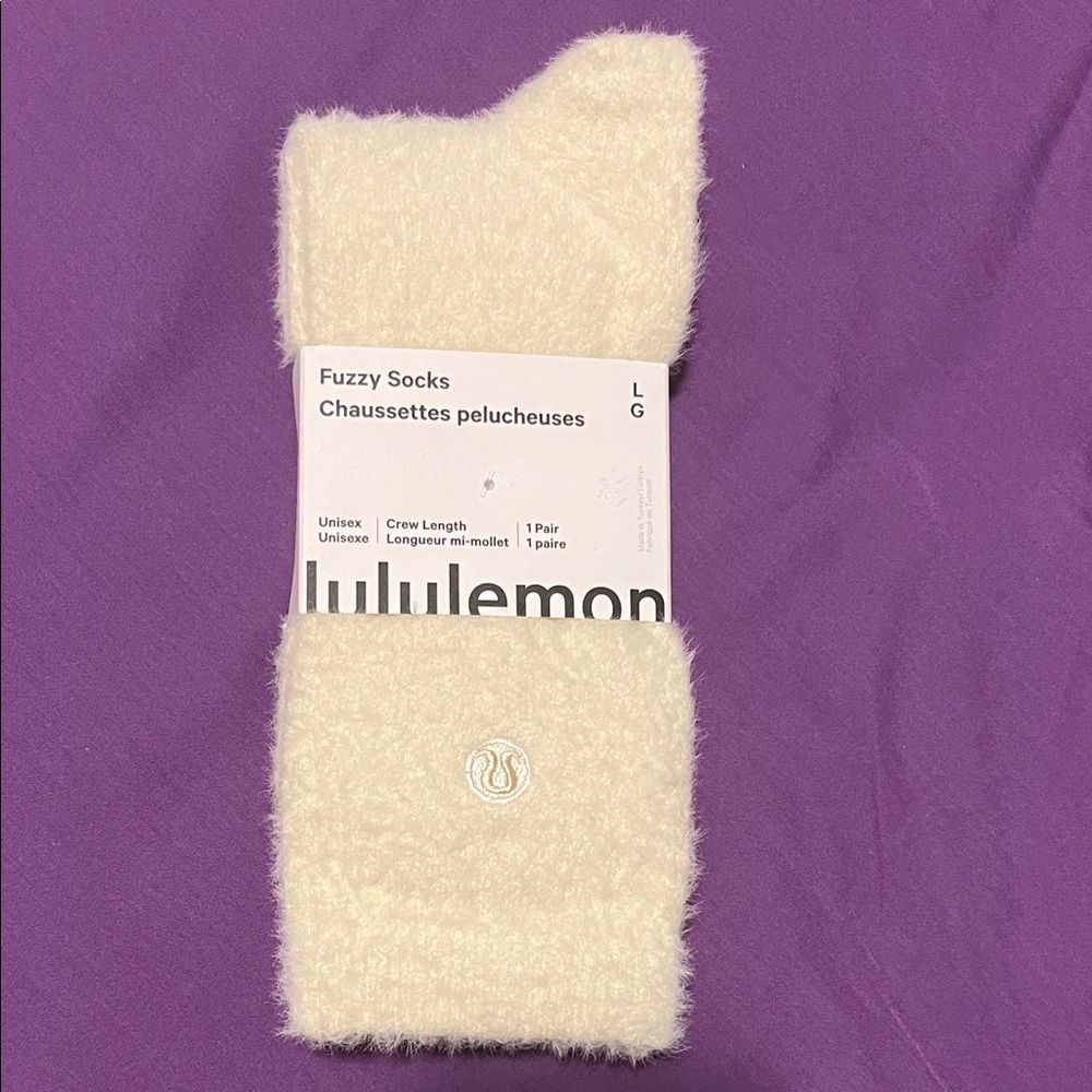 Lululemon Fuzzy White Socks size L